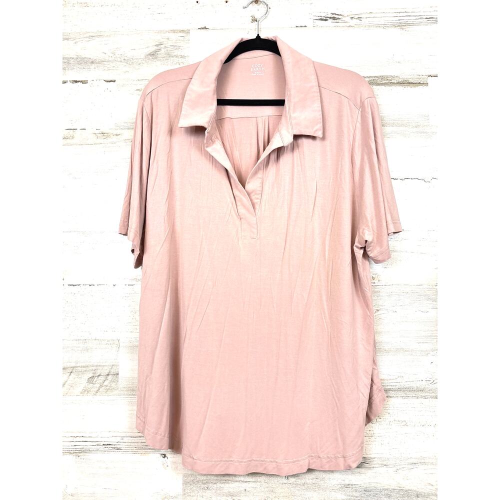 Cozy Earth Womens 3XL Rose Pink Bamboo Viscose Pajama Shirt Pant Set Sleepwear